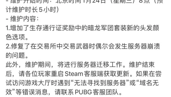 绝地求生 更新